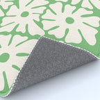 Mid-Century Flowers in Green & White Rug Gallery Image 4