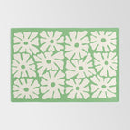 Mid-Century Flowers in Green & White Rug Gallery Image 2