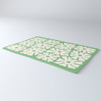 Mid-Century Flowers in Green & White Rug Gallery Image 3