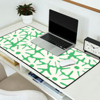 Mid-Century Flowers in Green & White Desk Mat Gallery Image 2