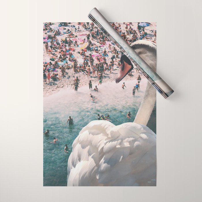 Swan on the Beach Wrapping Paper Gallery Image 1