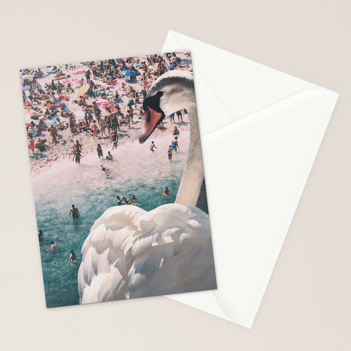 Swan on the Beach Stationery Card Gallery Image 2
