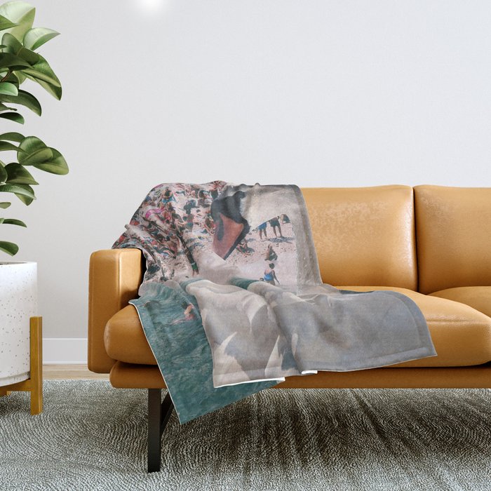 Swan on the Beach Throw Blanket Gallery Image 1