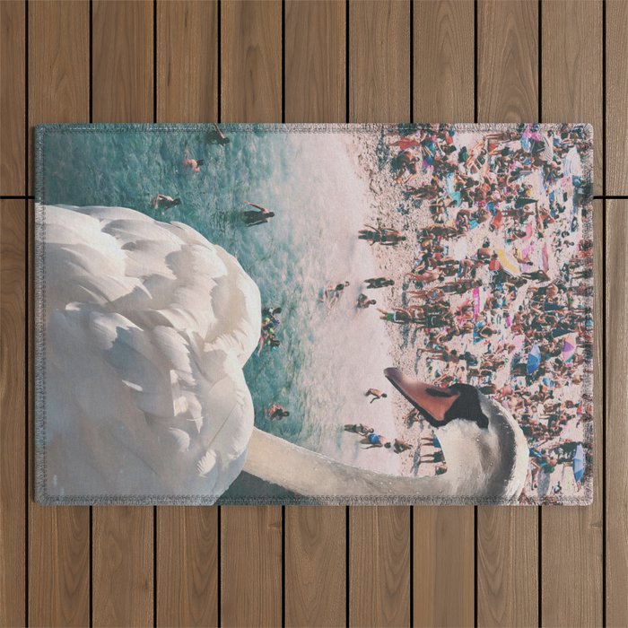 Swan on the Beach Outdoor Rug Gallery Image 1