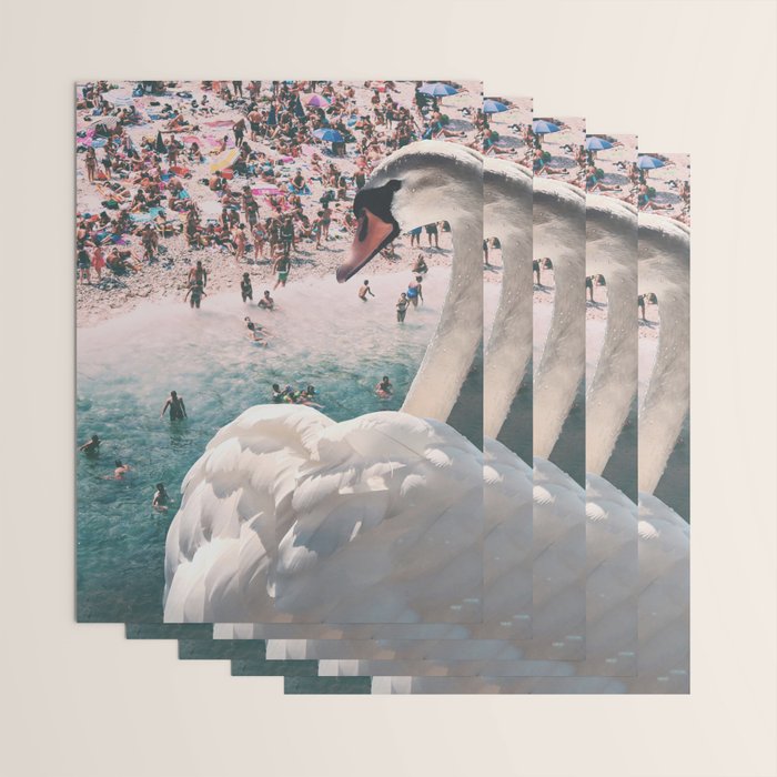 Swan on the Beach Wrapping Paper Gallery Image 3
