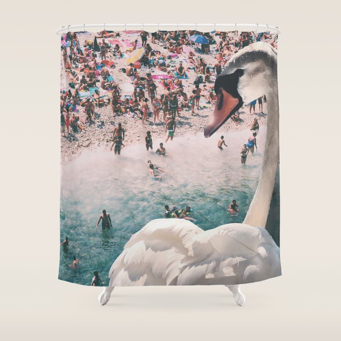 Swan on the Beach Shower Curtain Gallery Image 1