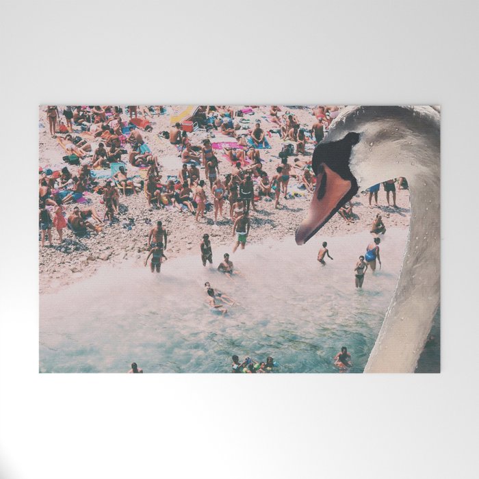 Swan on the Beach Welcome Mat Gallery Image 1