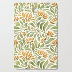 Watercolor Peony pattern in yellow and olive green Cutting Board Gallery Image 1