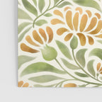 Watercolor Peony pattern in yellow and olive green Poster Gallery Image 3