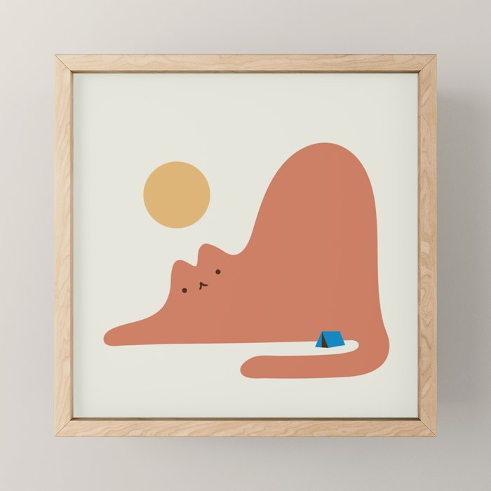 Cat Landscape 118C: Purrfect Campsite C Mini Art Print Gallery Image 1