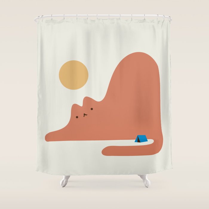 Cat Landscape 118C: Purrfect Campsite C Shower Curtain Gallery Image 1