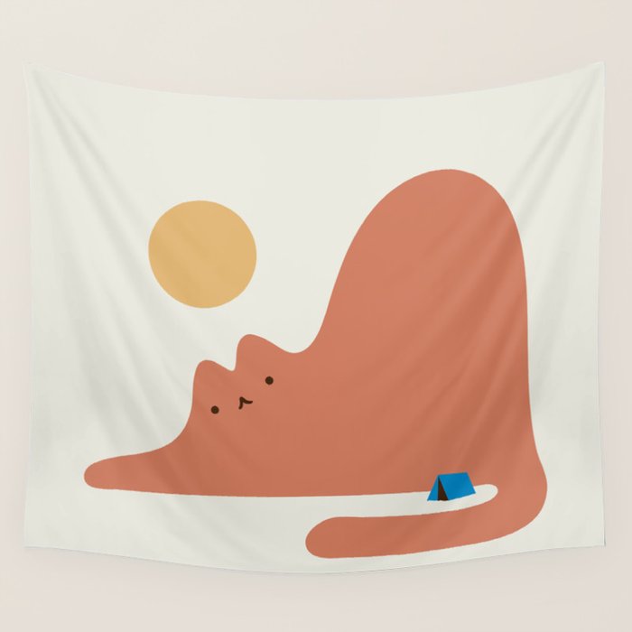 Cat Landscape 118C: Purrfect Campsite C Wall Tapestry Gallery Image 4