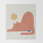 Cat Landscape 118C: Purrfect Campsite C Throw Blanket Gallery Image 2
