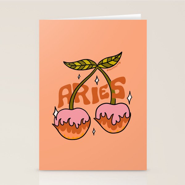 Aries Cherries Stationery Card Gallery Image 1