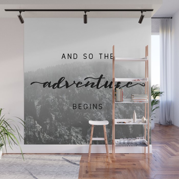 And So The Adventure Begins - Snowy Mountain Wall Mural Gallery Image 1