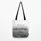 And So The Adventure Begins - Snowy Mountain Tote Bag Gallery Image 2