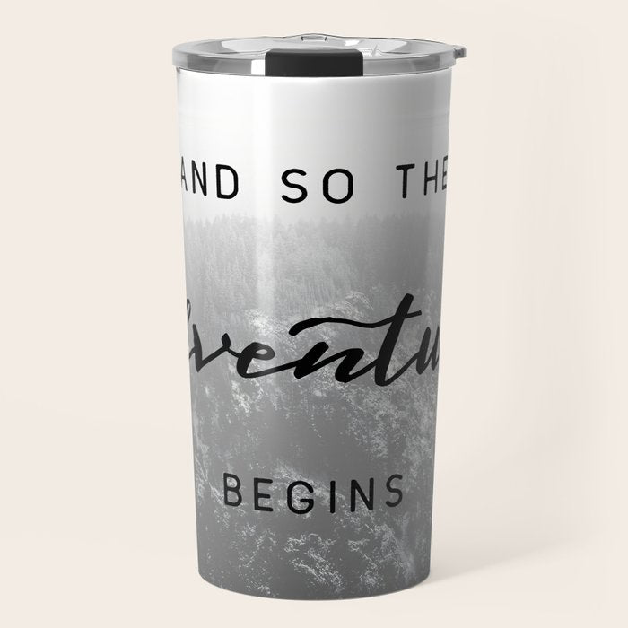 And So The Adventure Begins - Snowy Mountain Travel Mug Gallery Image 1