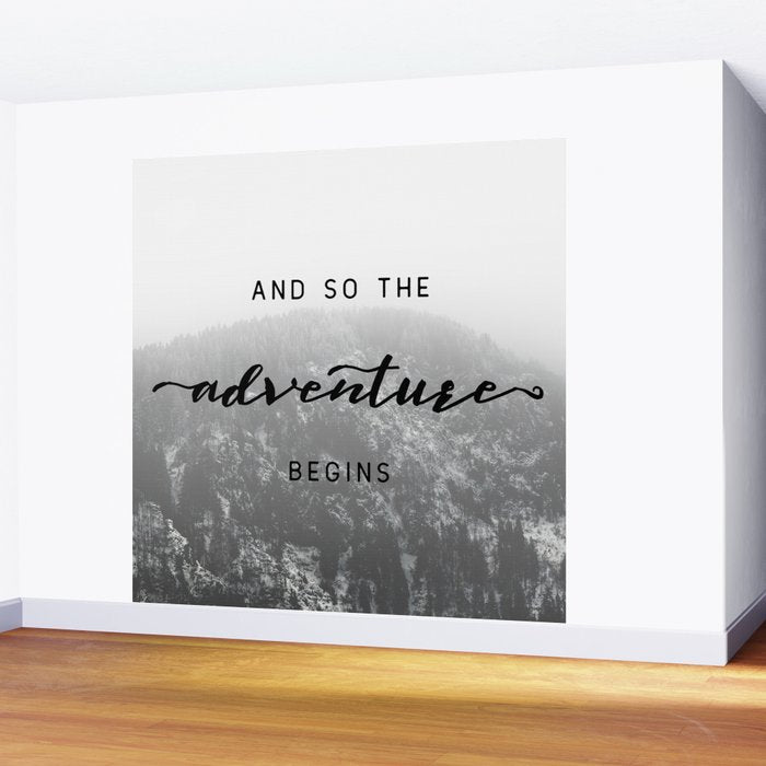 And So The Adventure Begins - Snowy Mountain Wall Mural Gallery Image 2