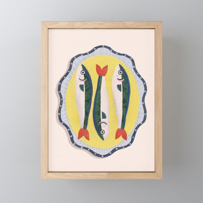 Fish On A Plate Mini Art Print Gallery Image 1