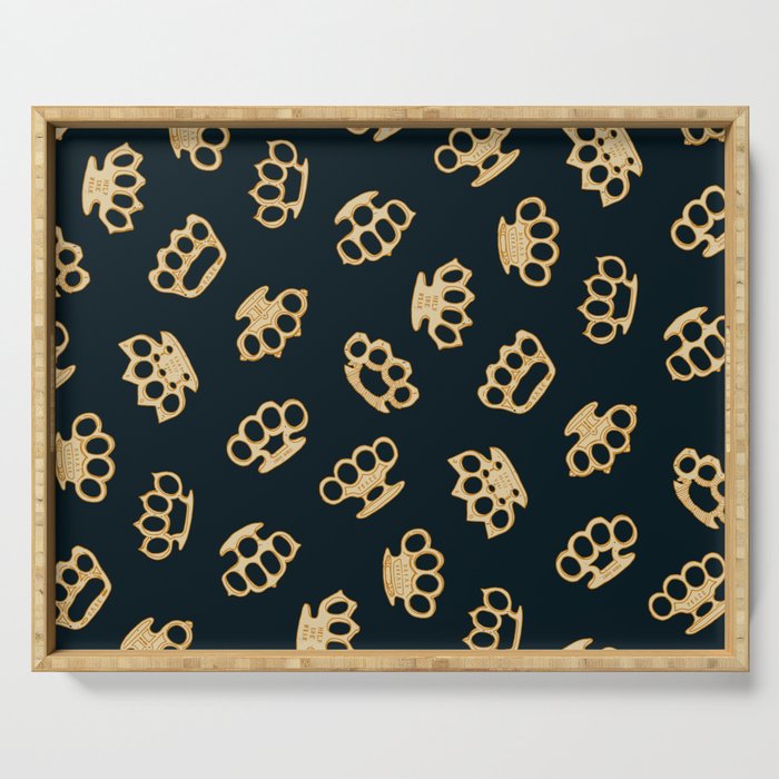 Brass Knuckles With Good Thoughts Serving Tray Gallery Image 1