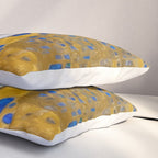 White Klimt Cat with Golden Eyes in Geometric Pattern Pillow Sham Gallery Image 3