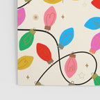 Playful Multicolor Christmas Lights Pattern on Cream Background Poster Gallery Image 3