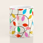 Playful Multicolor Christmas Lights Pattern on Cream Background Coffee Mug Gallery Image 4