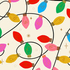Playful Multicolor Christmas Lights Pattern on Cream Background Coffee Mug Gallery Image 2