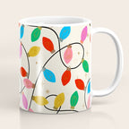 Playful Multicolor Christmas Lights Pattern on Cream Background Coffee Mug Gallery Image 1