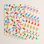 Playful Multicolor Christmas Lights Pattern on Cream Background Wrapping Paper Gallery Image 3