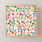 Playful Multicolor Christmas Lights Pattern on Cream Background Mini Art Print Gallery Image 1