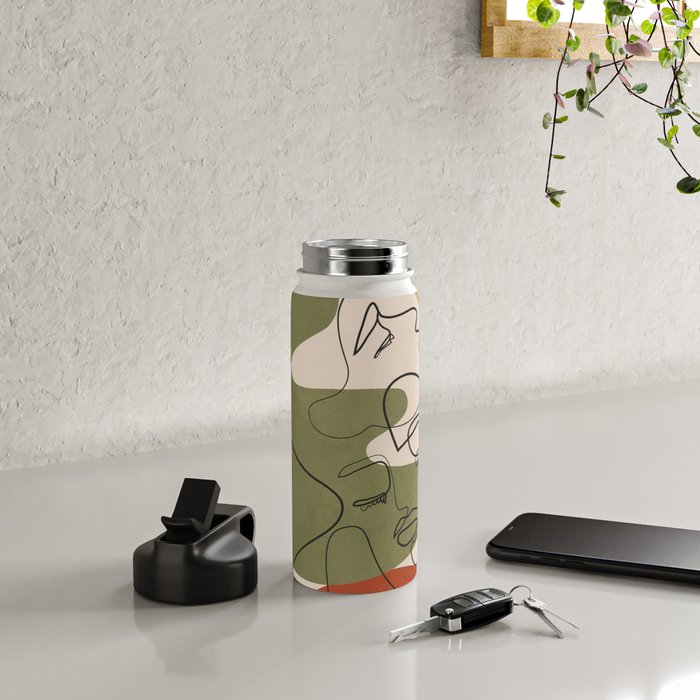 Abstract Faces 1 Water Bottle Gallery Image 4