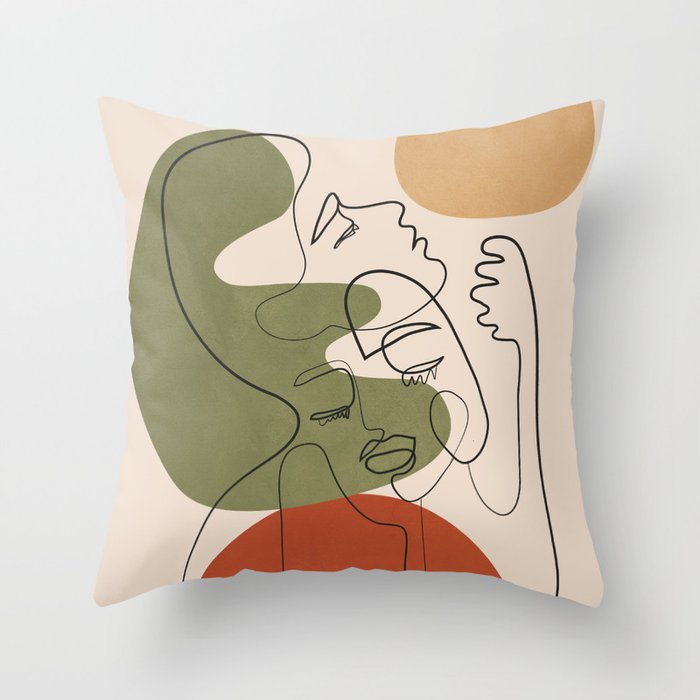 Abstract Faces 1 Throw Pillow Gallery Image 1