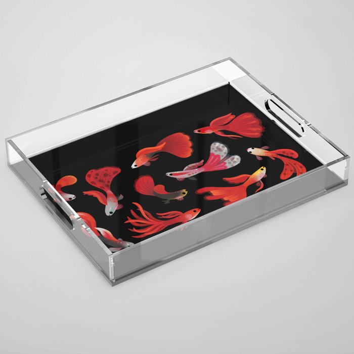 Red guppy Acrylic Tray Gallery Image 1