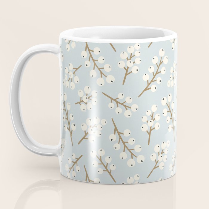 Berries and Branches - Light Blue Coffee Mug Gallery Image 3