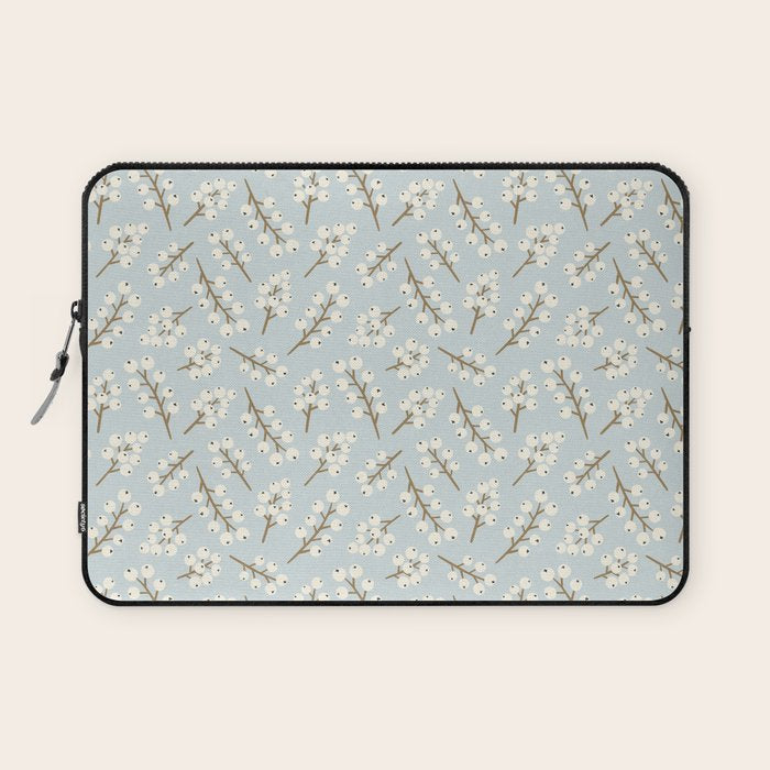 Berries and Branches - Light Blue Laptop Sleeve Gallery Image 1