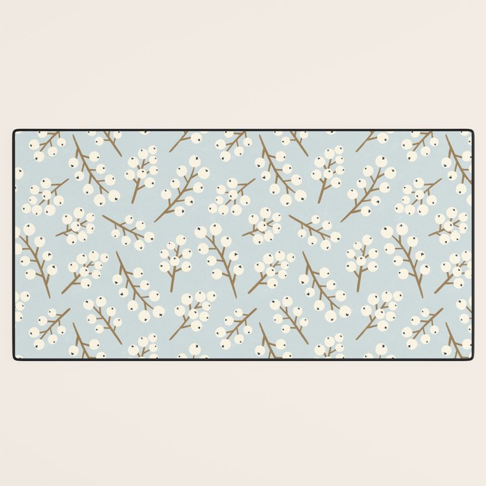 Berries and Branches - Light Blue Desk Mat Gallery Image 3