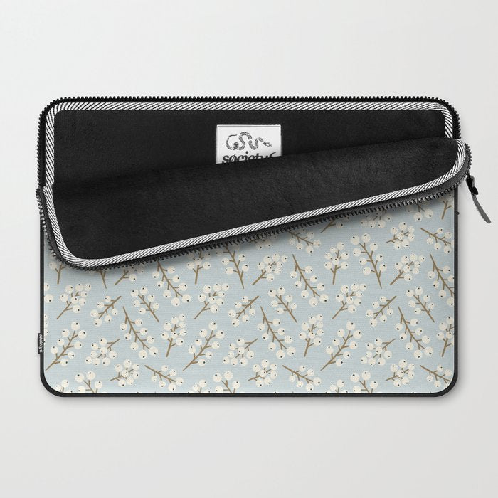 Berries and Branches - Light Blue Laptop Sleeve Gallery Image 2