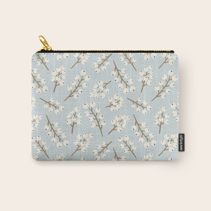 Berries and Branches - Light Blue Carry All Pouch Gallery Image 1