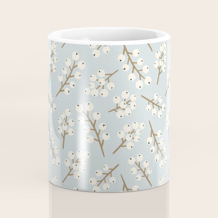 Berries and Branches - Light Blue Coffee Mug Gallery Image 4