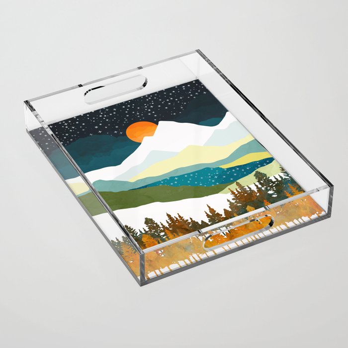 Winters Night Acrylic Tray Gallery Image 1