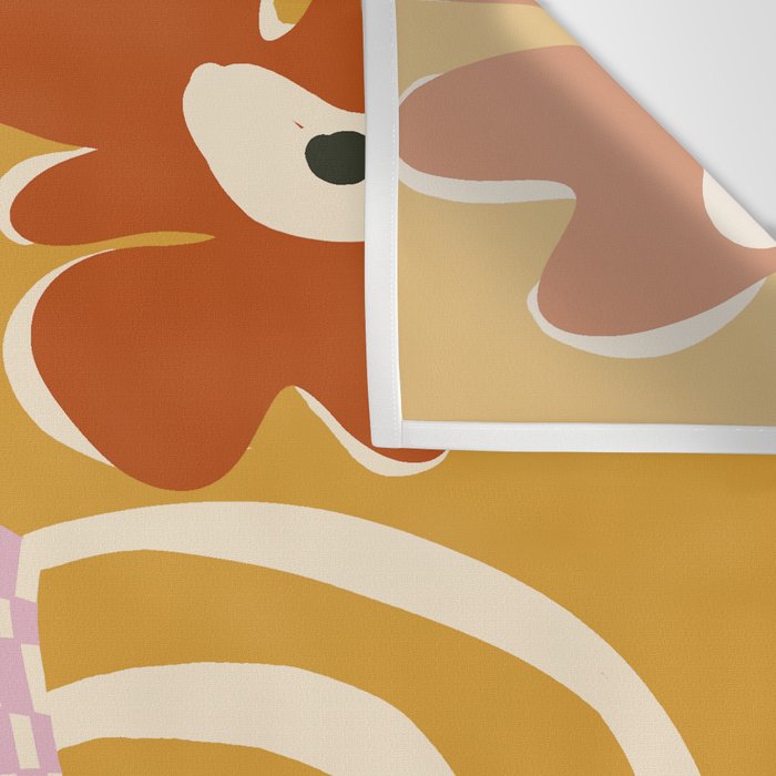 Checkered retro flower pot  Wall Tapestry Gallery Image 3