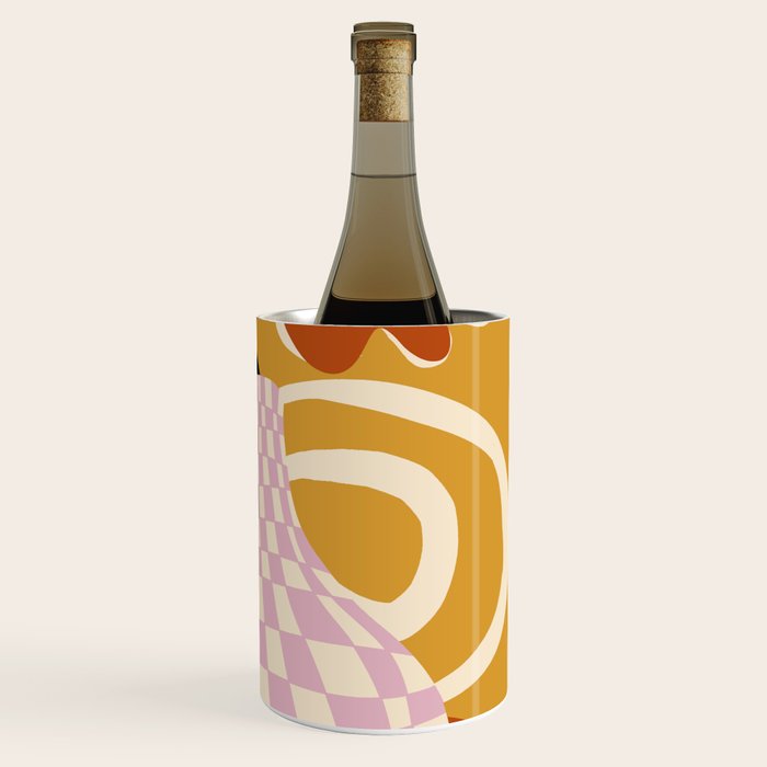 Checkered retro flower pot  Wine Chiller Gallery Image 3