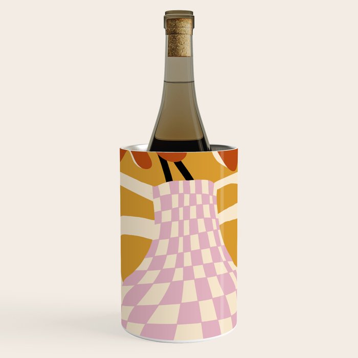 Checkered retro flower pot  Wine Chiller Gallery Image 1