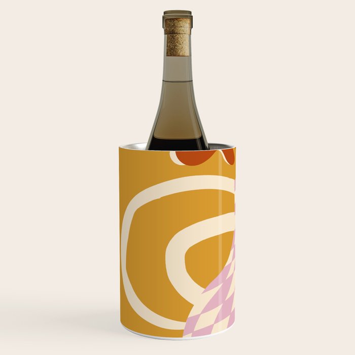 Checkered retro flower pot  Wine Chiller Gallery Image 2
