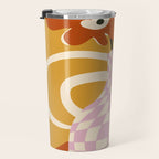 Checkered retro flower pot  Travel Mug Gallery Image 3