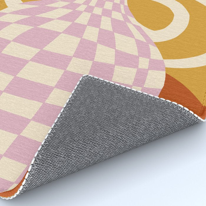Checkered retro flower pot  Rug Gallery Image 4
