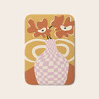Checkered retro flower pot  Bath Mat Gallery Image 1