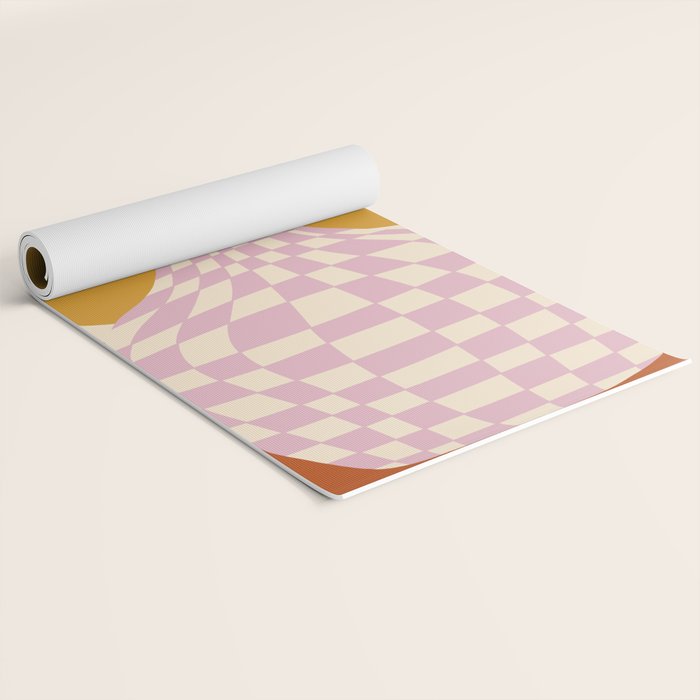 Checkered retro flower pot  Yoga Mat Gallery Image 2