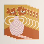 Checkered retro flower pot  Wrapping Paper Gallery Image 3